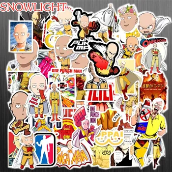 

50PCS ONE PUNCH-MAN Stickers For Snowboard Laptop Luggage Car Fridge DIY Styling Vinyl Decor Pegatina Bald Head Kid Toy