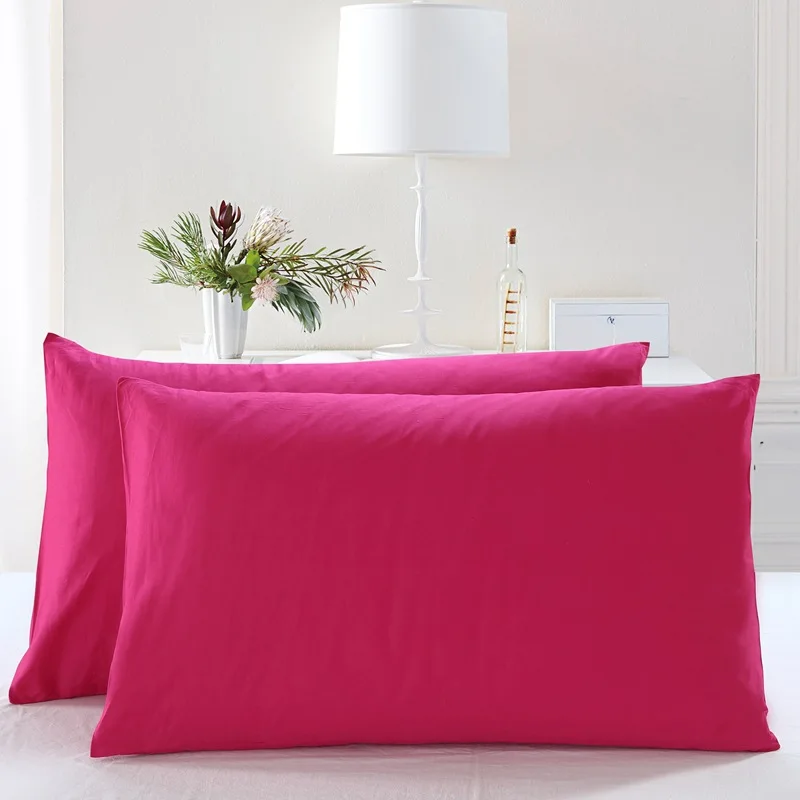 2 pieces Cotton Pillowcases - Solid Colors