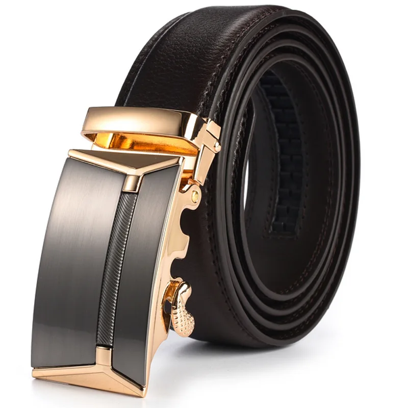 

Men's Jeans Automatic Buckle Cowhide Real Genuine Leather Belts Luxury Brand Waistband Strap Belt for Men 140 150 160 170 180cm