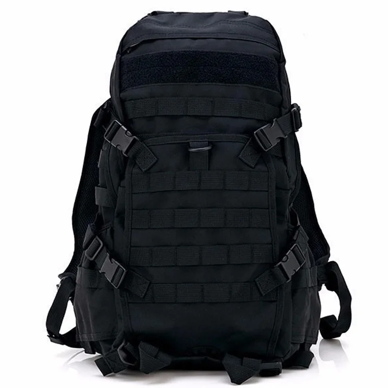 Men'S Backpack Outdoor Bag Camping Hiking Rucksack Solid Nylon Sport Travel Bags - Цвет: Black