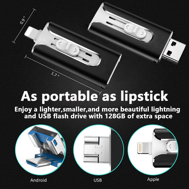 ФЛЕШКА u disk OTG USB флэш накопитель для флешки iPhone 11X7 8 6 XS XR/iPad/IOS/Android/ручка PC Drive 128 Гб 64
