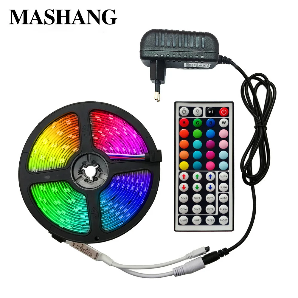 SMD 5050 SMD 2835 RGB Светодиодная лента водонепроницаемая гибкая Диодная лента 5 м 10 м 15 м Светодиодная лента 12 В с пультом дистанционного управления