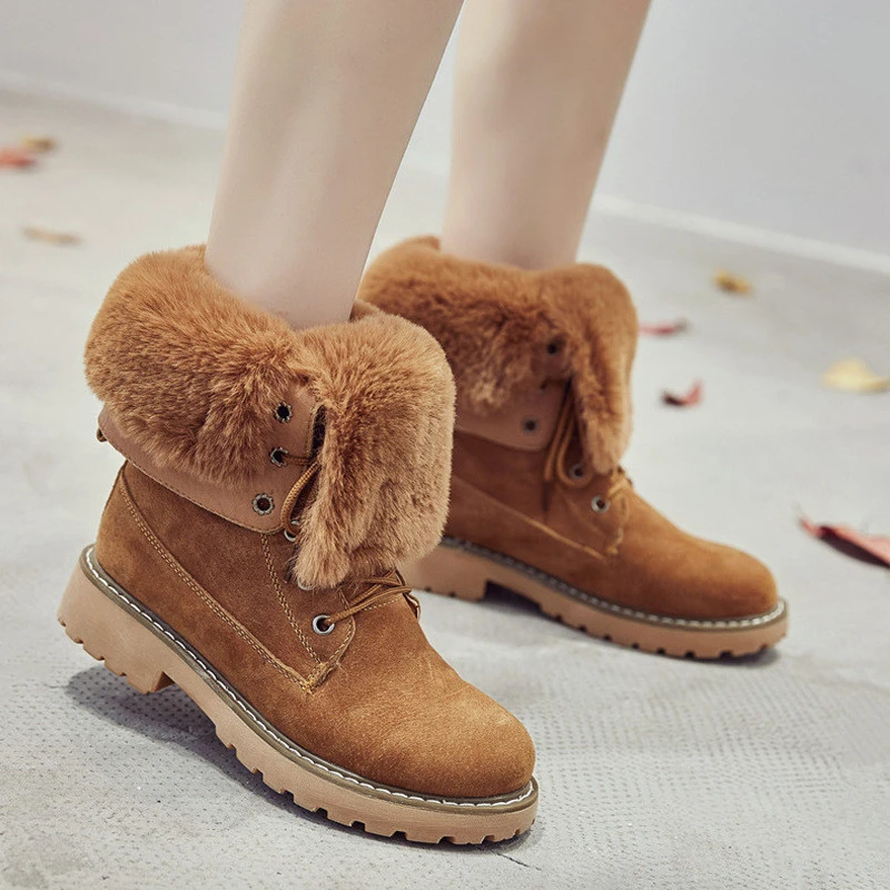 Bottes De Neige A Semelle Compensee Pour Femme Chaussures D Hiver En Cuir Veritable 2020 Aliexpress