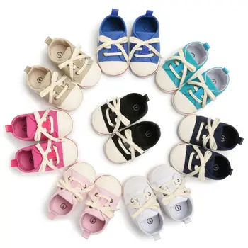 

Newborn Baby Boys Girls Pre-Walker Soft Sole Pram Shoes Sneakers Trainers
