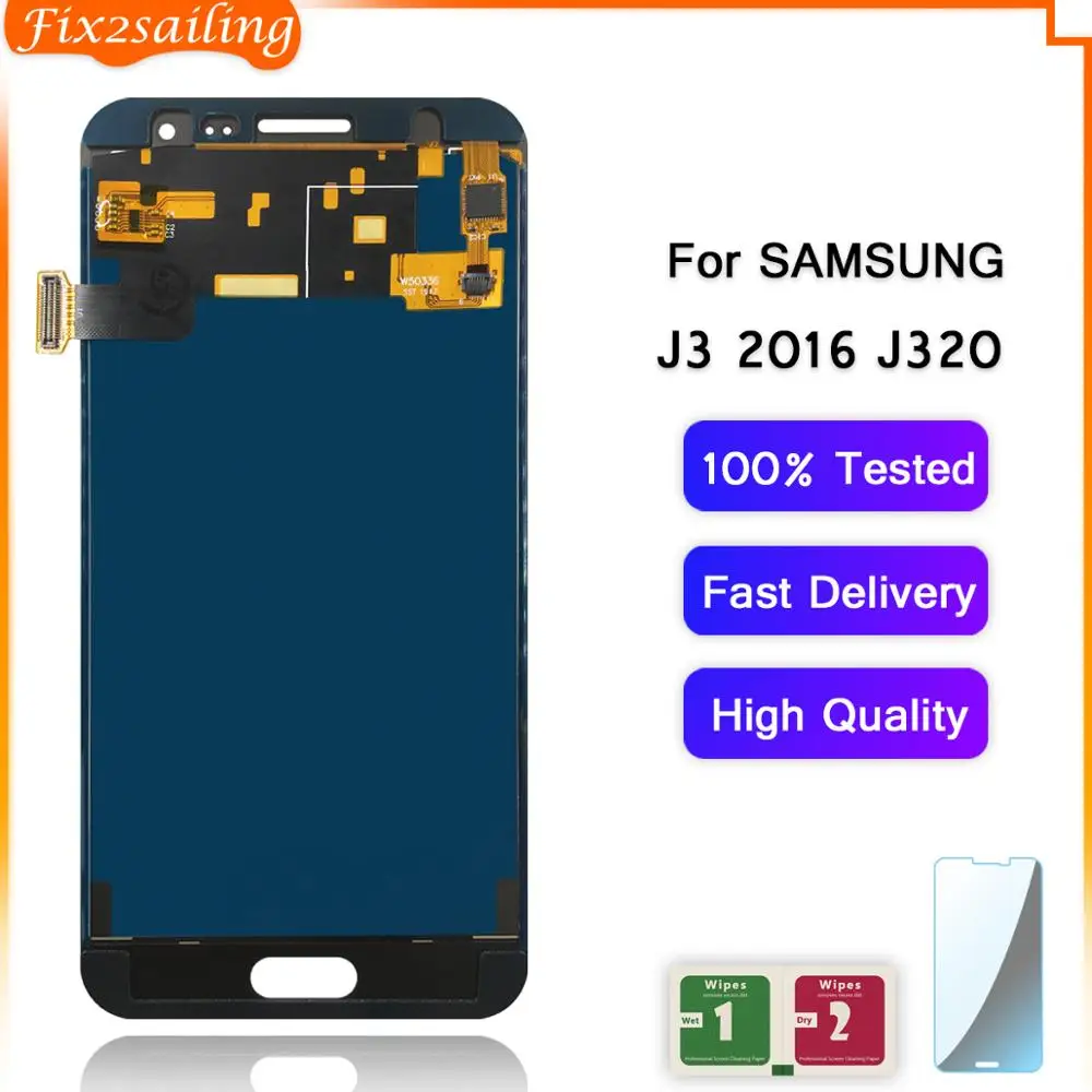 

LCD Display For Samsung Galaxy J3 2016 J320 J320F J320H J320M J320FN LCD Touch Screen Digitizer Assembly Brightness Adjustable