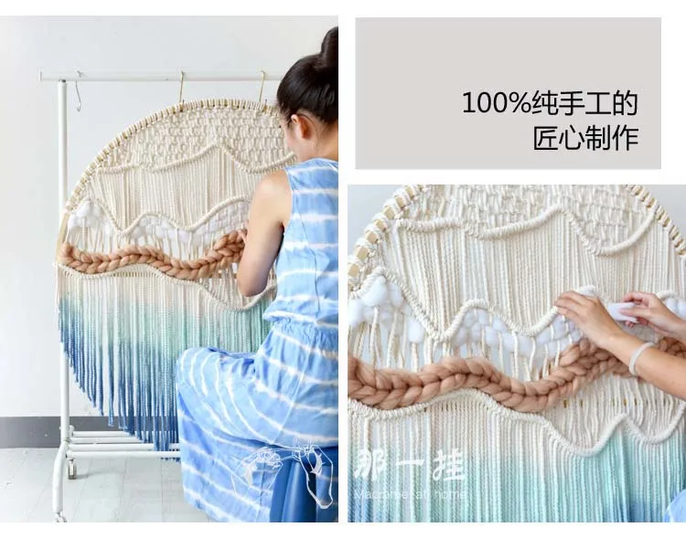 Hand woven circular tapestry wall hanging background decoration of homestay room decoration tapestries girls room decor