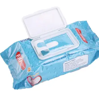 

100Pcs/Bag Portable Skin Friendly Infant Baby Unscented Wet Wipes Tissue Napkin