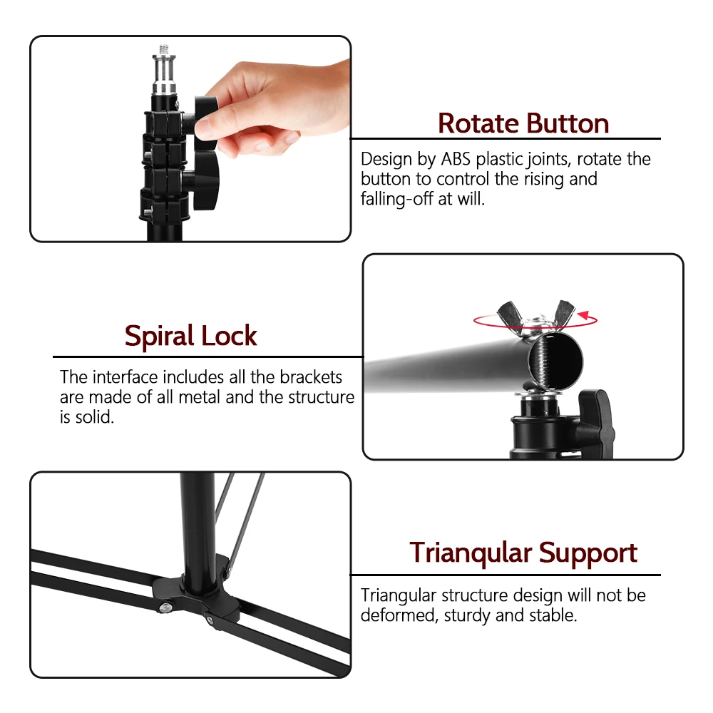 Photography Studio Lighting Kit 2*3m Adjustable