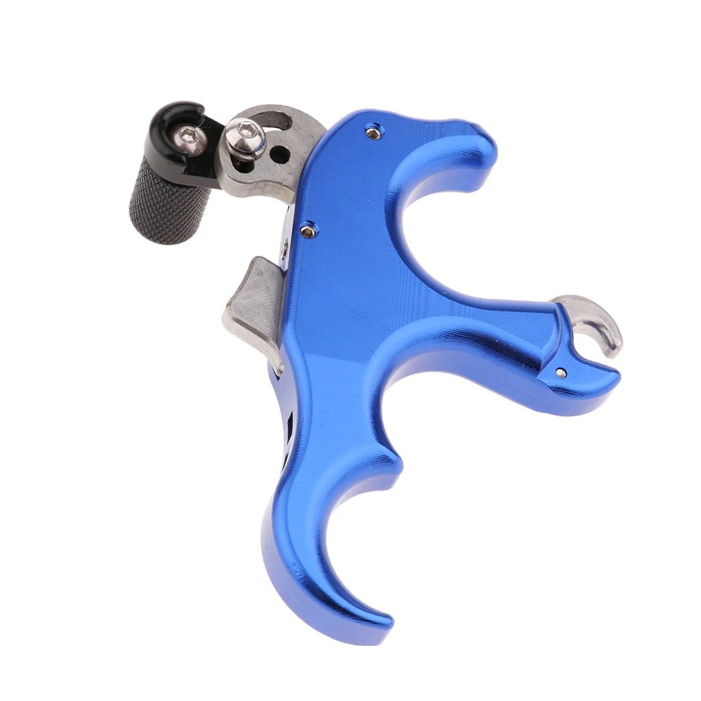 

3 Finger Hand Held Bow Release Aid Trigger Aluminum for Shooting Practice