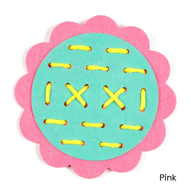 Новая обучающая игрушка для детей в детском саду, ручная работа, тканевая ткань, материалы для детей, для раннего обучения, для тренировки рук и глаз, математическая игрушка - Цвет: Розовый