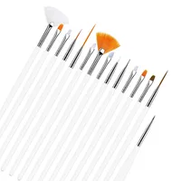 3 colors Acrylic Nail Art Brushes Handle Design Painting Dotting Pens Tools Kits 15PCS/SETS For Nail Beauty Design 1