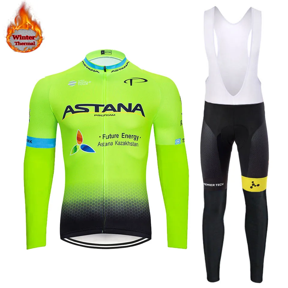 Астана Maillot Ropa Ciclismo Invierno зимняя велосипедная Джерси термальная флисовая одежда с длинным рукавом велосипедная одежда