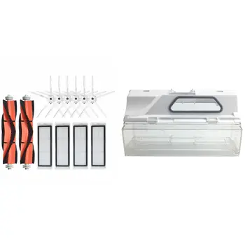 

1 Set Side Brush+Roller Brush+Filter Net & 1 Pcs Spare Parts Dust Box Bin for Xiaomi Mi Roborock Vacuum Cleaner
