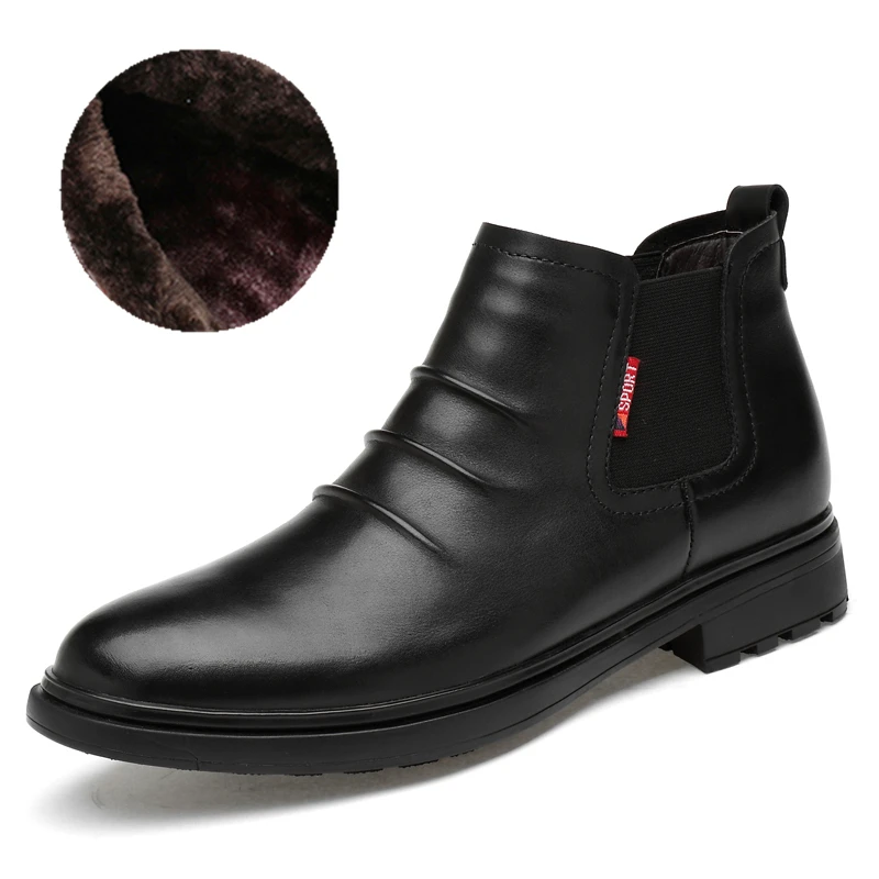 Зимние ботинки наивысшего качества; Размеры 35-47; брендовые теплые мужские ботинки «Челси» ручной работы из натуральной кожи;# XH6388