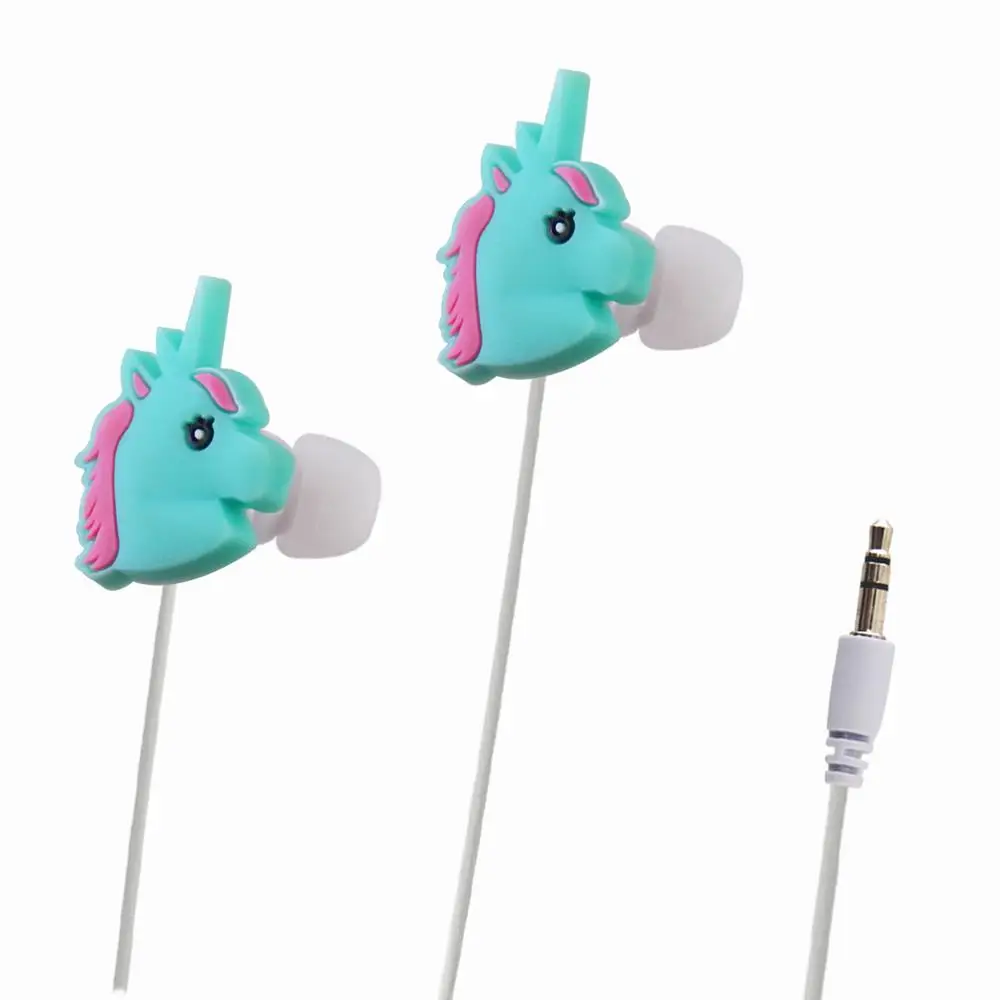 Проводные наушники Moear In Ear 3 5 мм с милым мультяшным единорогом синие