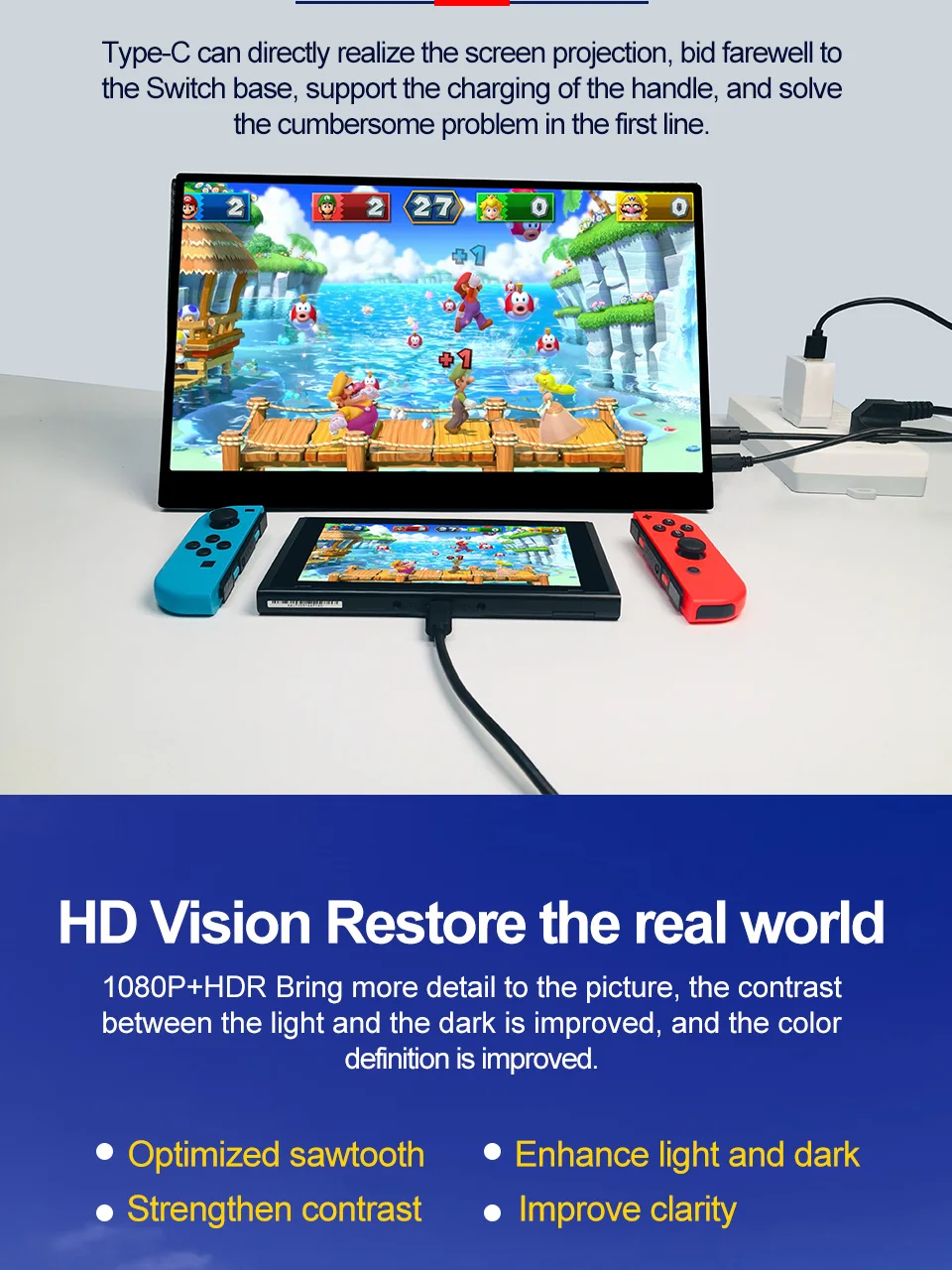 15,6 дюймовый ips сенсорный экран HD портативный монитор 1080p ps4 игра портативный дисплей TYPE-C, игровой автомат для ноутбука