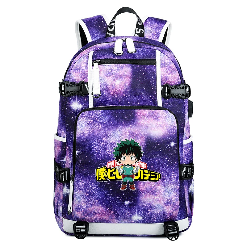 8 My Hero Academy Galaxy USB рюкзак для ноутбука Bakugo Katsuki женский рюкзак Оксфорд школьные сумки аниме Bookbag большой рюкзак для путешествий - Цвет: 8