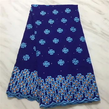 

Flower African Lace Material Swiss Voile Lace In Switzerland Blue Cotton Laces Latest Nigerian Swiss Lace Fabrics With Stones