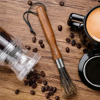 

TTLIFE Coffee Grinder Cleaning Brush with Natural Bristles Lanyard Coffee Machine Brush Cleaner Tool for Barista Home Kitchen