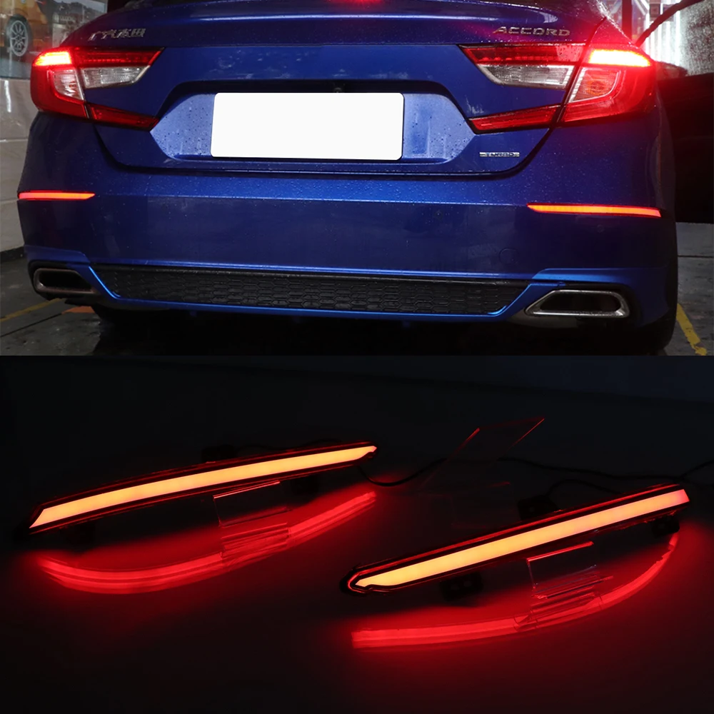 LED Reflector Tail Light For Honda Accord 2018-2022 – Red Lens, Sequential Turn Signal, Brake & Running Light