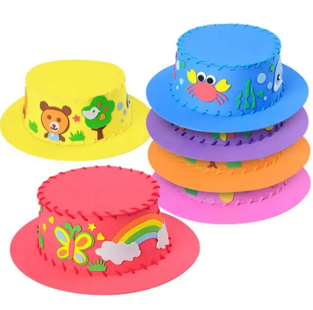 Hand-made 3D EVA Hat Children DIY Handmade Hat Eco-friendly 3D EVA Handmade Craft Gifts Kits DIY Hat Craft Toys for Kids GYH 3