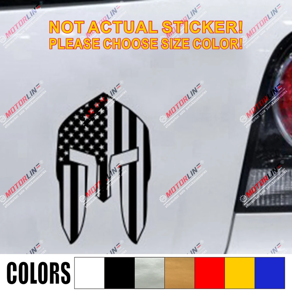 Spartan Mask Sparta US Flag Decal Sticker Car Vinyl pick size color no background | Внешние аксессуары