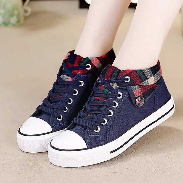 Fashion New high-top canvas shoes women's shoes middle school students casual shoes breathable sports shoes sneakers