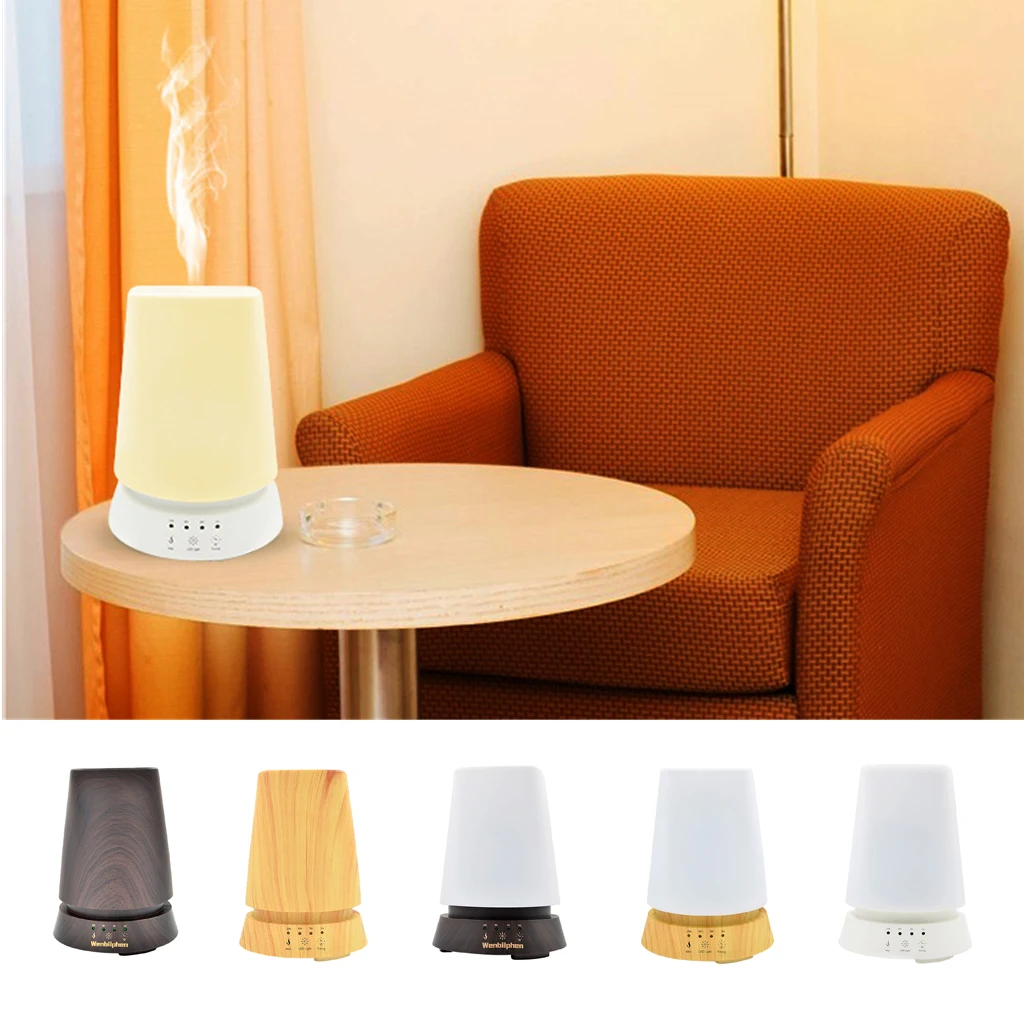 350ml LED Aromatherapy Humidifier Aroma Diffuser Dark Grain Bottom Electric Aroma air diffuser wood Ultrasonic air humidifier