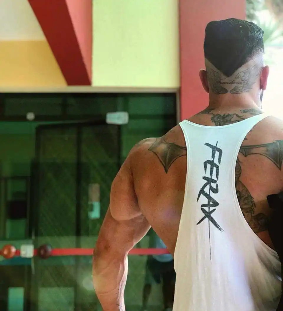 Мужская одежда для фитнеса, майка с головой льва, Летний Стиль, Быстросохнущий Спортивный тренировочный костюм