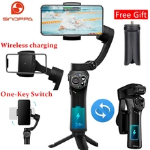 Snoppa atom dobrável bolso feito sob medida 3 eixos smartphone handheld cardan estabilizador para smartphones gopro, carregamento sem fio