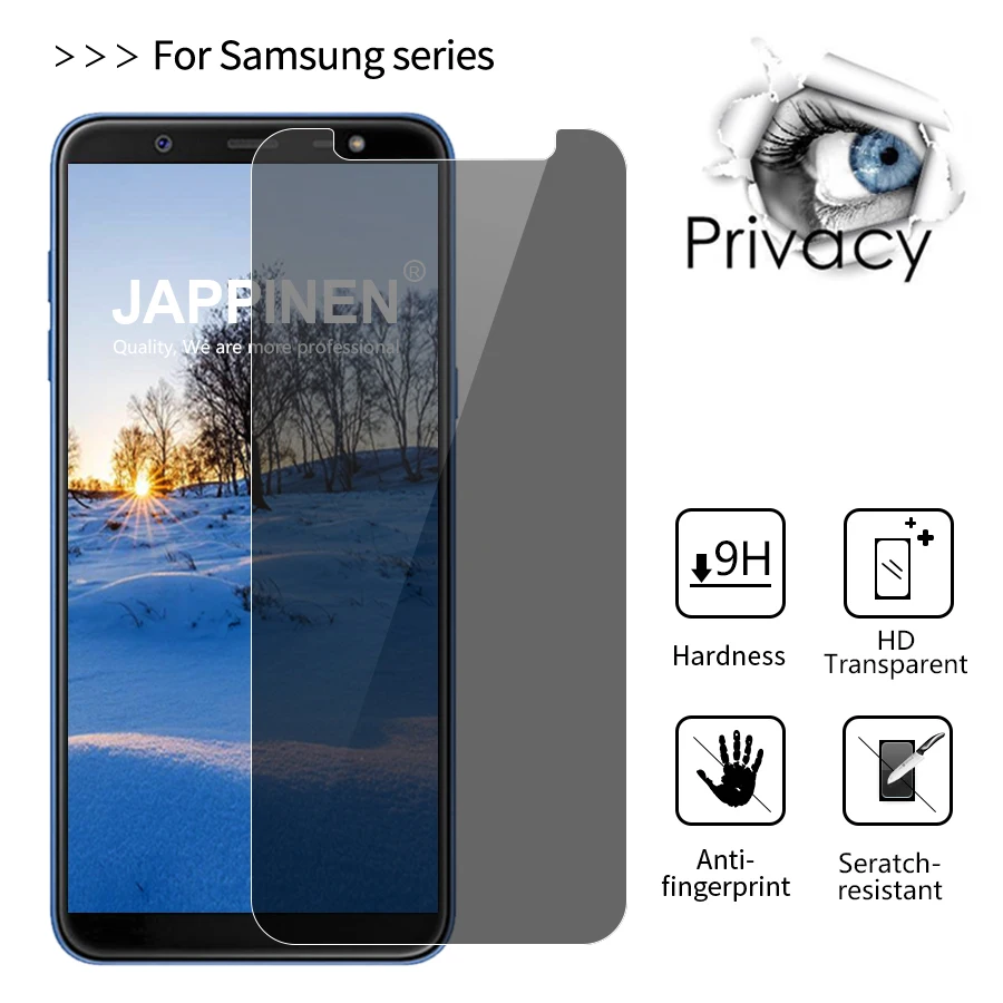 Закаленное стекло для Samsung Galaxy J6 On6 J8 On8 J3 J5 J7 2017 антишпионская Защитная пленка