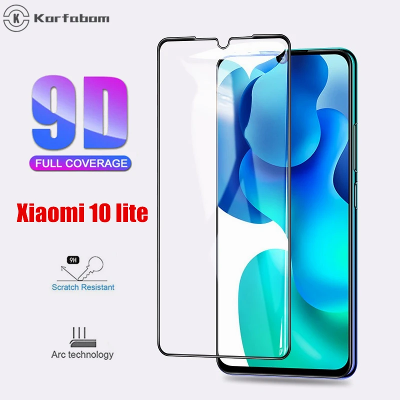 Защитное стекло для Xiaomi 10 lite Полное покрытие закаленное Mi Mi10lite Защитная пленка