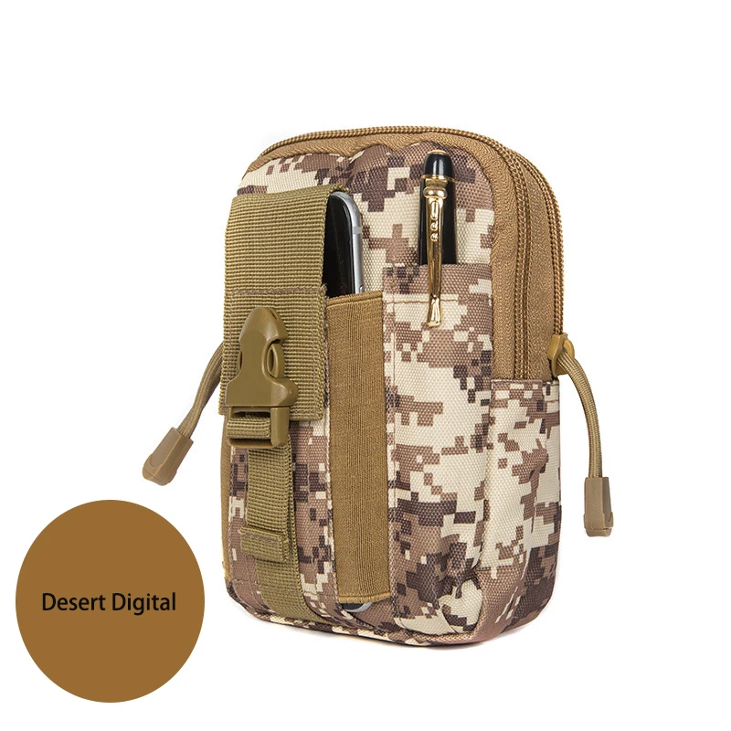 Мужская тактическая Сумка Molle, поясная сумка на талию, маленький карман, военная сумка для бега, сумки для кемпинга, бумажник для мобильного телефона, инструмент для путешествий - Цвет: Desert digital