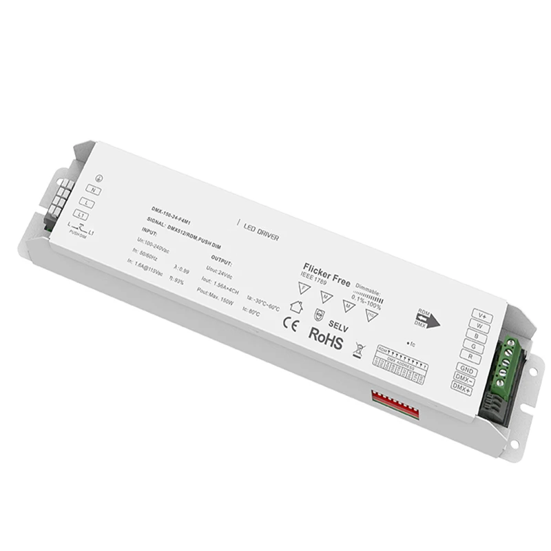 Новый светодиодный DMX дали затемняя драйвер 150W DMX512/RDM AC100-240V Вход