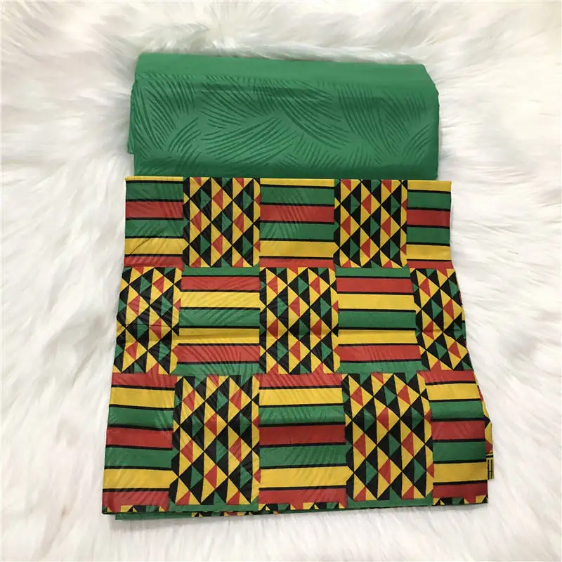 34 Yellow african kente prints wax fabric polyester sewing fabric wax style design african prints polyester 4 yards AW30 - Цвет: 34