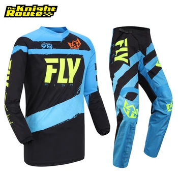 

Fly Fish Motocross Racing Jersey & Pants Suit Combo Moto Set MX ATV BMX MTB DH Riding Gear Set Off-road Dirt Bike Set Men Blue