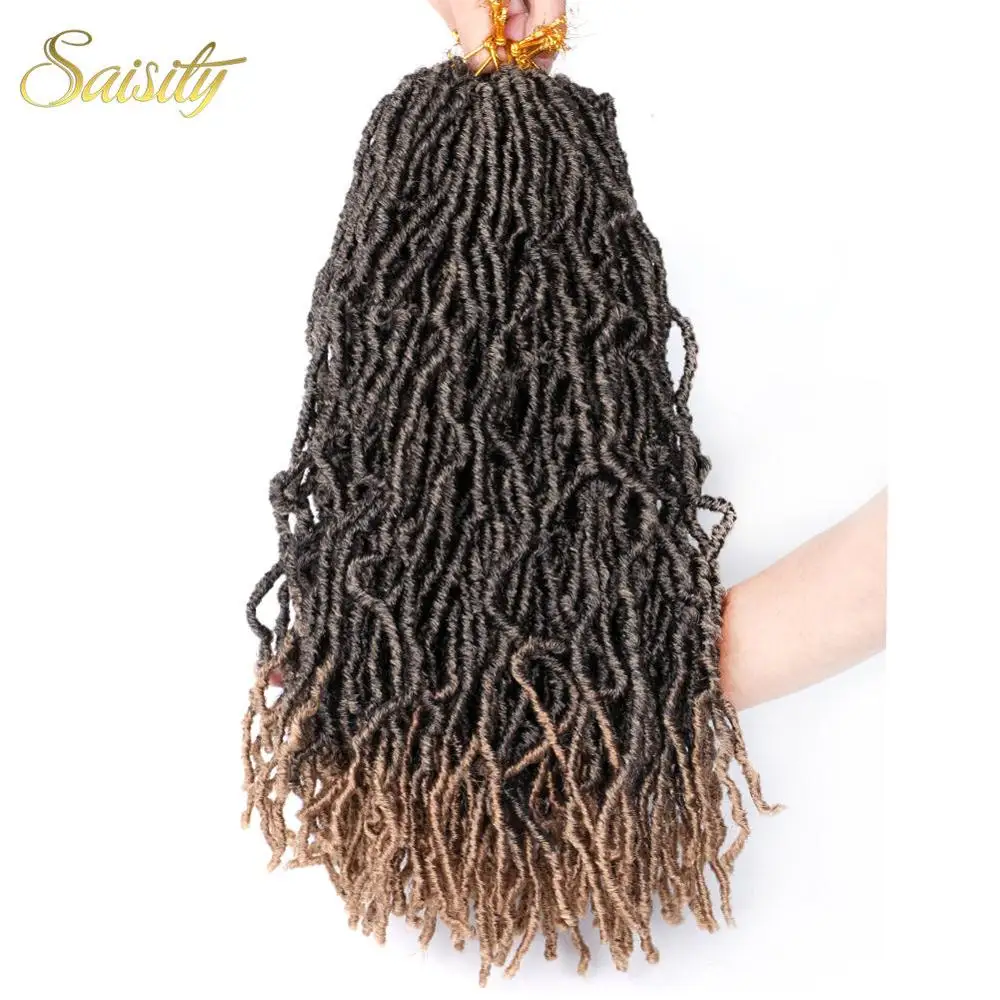 Синтетические Омбре Faux locs Curly вязанные крючком волосы для наращивания Saisity 18 дюймов вязанные крючком косички страшные волосы для наращивания 21 прядь - Цвет: T1B/27