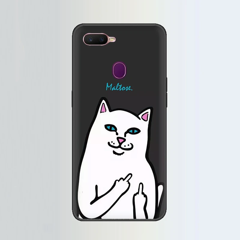Средний палец Кошка мягкий силиконовый чехол для телефона для OPPO A1K A5 A9 K5 Reno Z 2 10X Ace 2Z 2F Realme 2 A5 3 5 pro Q X LiteXT X2 - Color: B1