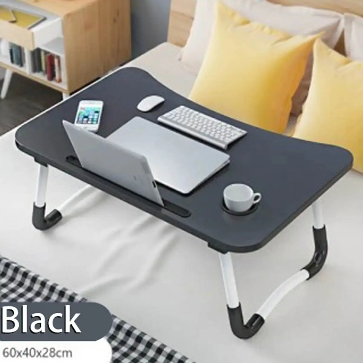 

Wooden Foldable Computer Desk Folding Laptop Stand Holder Portable Study Table Desk for Bed Sofa Tea Serving Table Stand