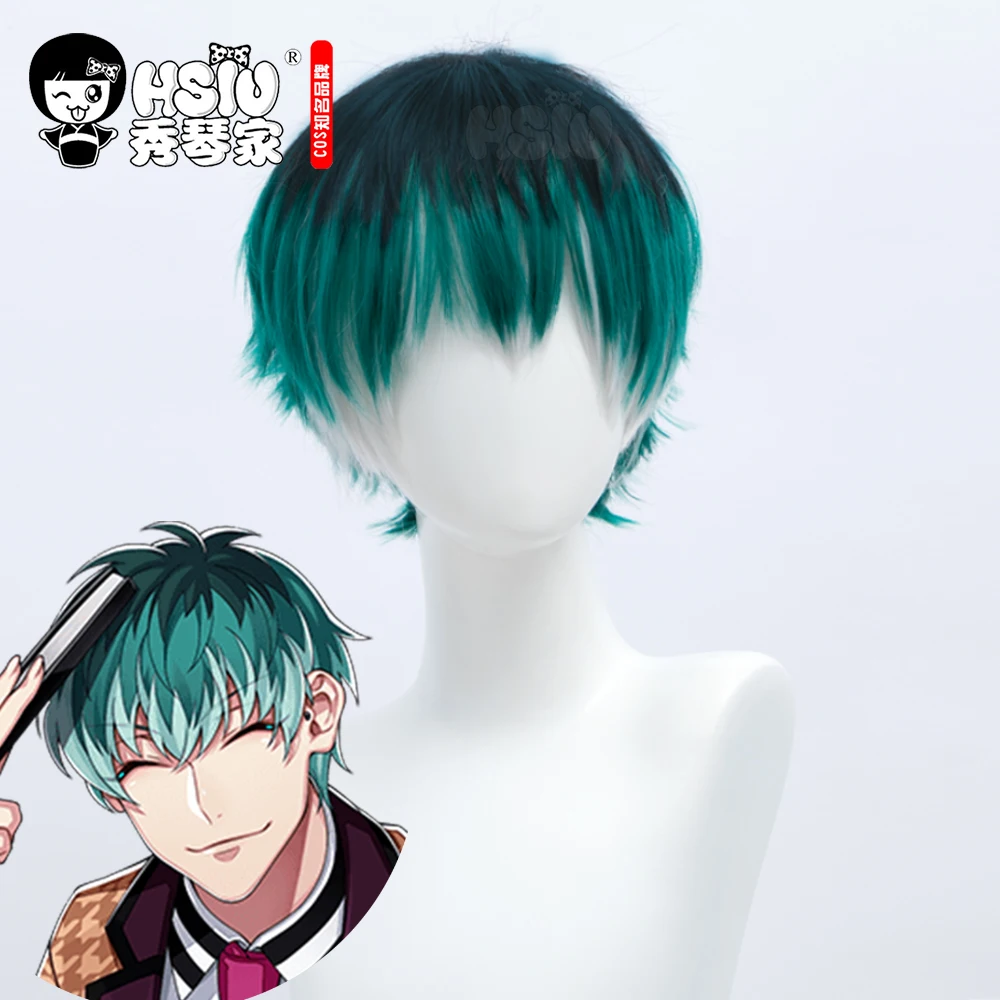 

HSIU Anime Division Rap Battle Hypnosis MIC Role Playing cosplay Nurude Sasara Dark green gradient Short Wig