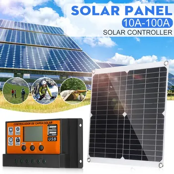

50W 18V Solar Panel USB 12V/5V DC Flexible Solar Charger For Car RV Boat Battery Charger Waterproof 40A 50A 60A 70A 80A 90A 100A