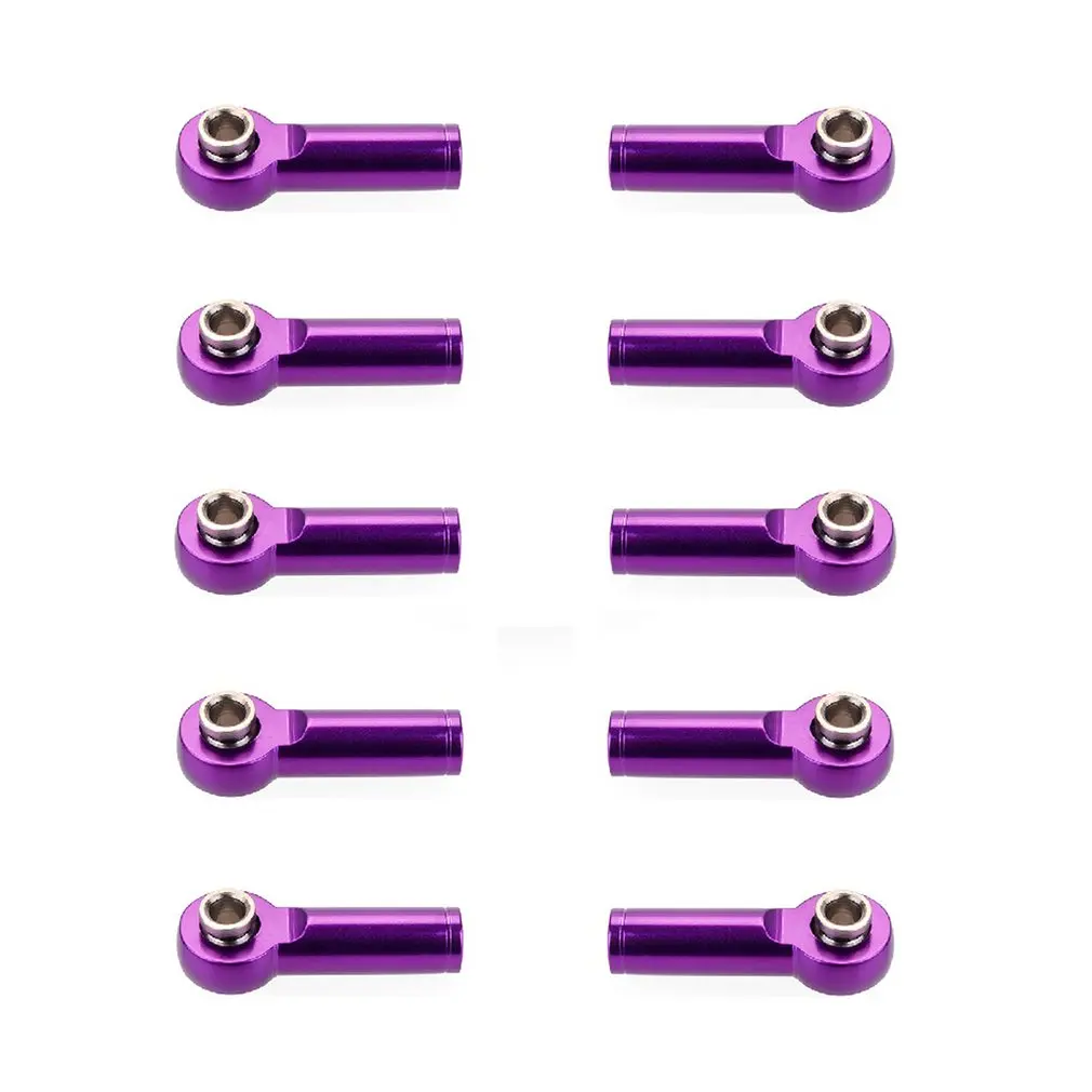 PURPLE 10 шт. M4 металлическая стяжка, тяга, шарнирный держатель с шаровой головкой для 1/8& 1/10 RC Truck Buggy Crawler, автомобильные аксессуары - Цвет: PURPLE