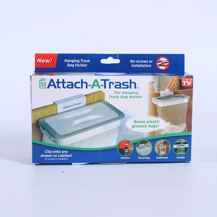 

Garbage bag holder covered kitchen garbage bag hanging hook storage rack trash can bracket simple cabinet door reuse plastic