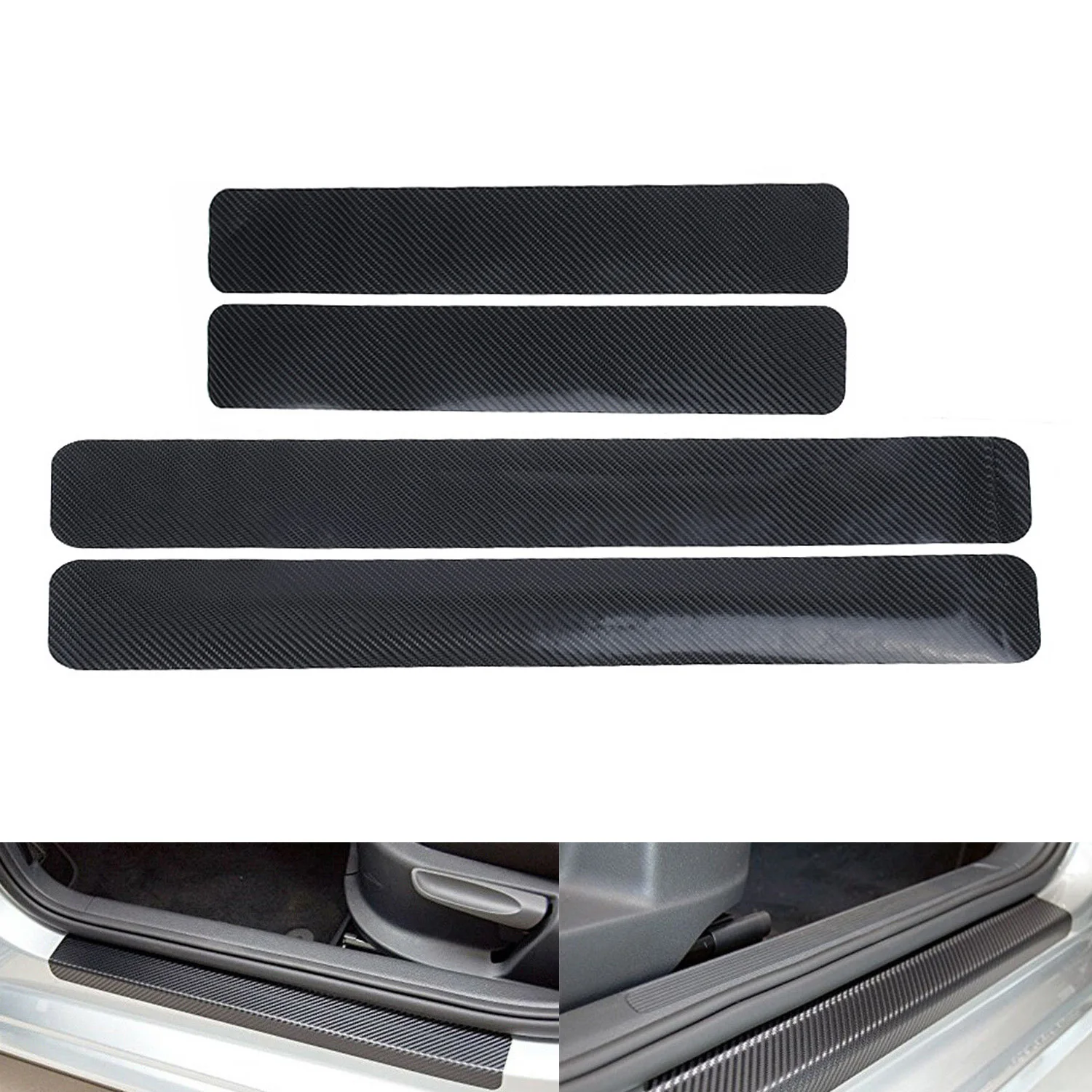4 шт. наклейки на пороги двери из углеродного волокна|Автомобильные