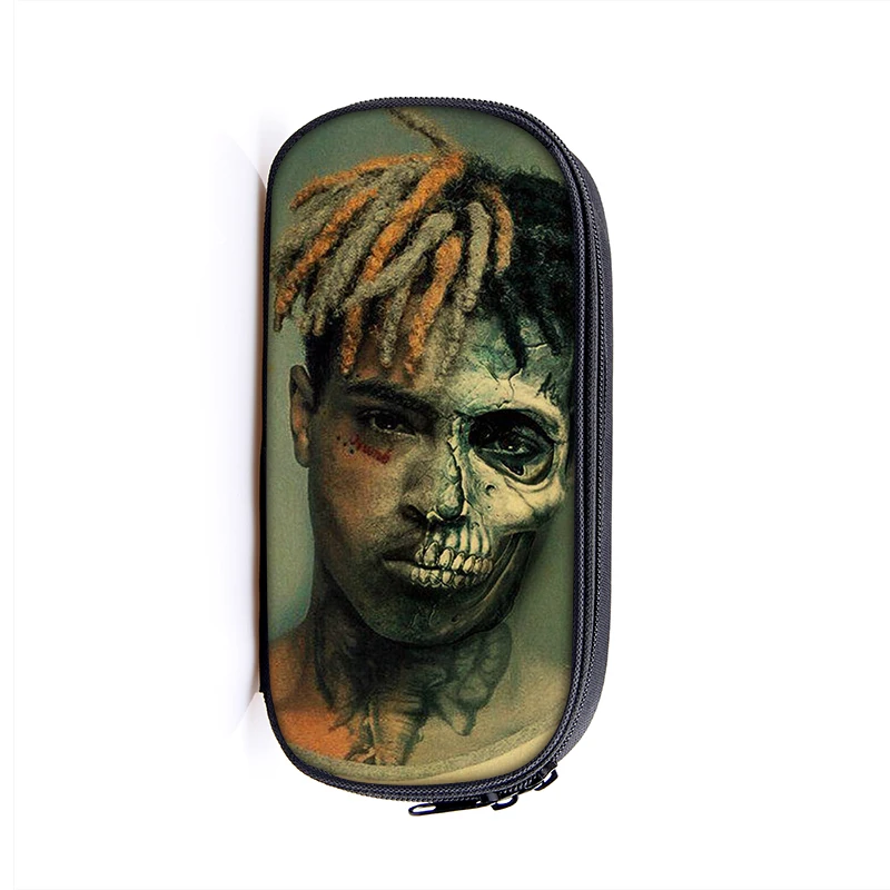 Rapper XXXTentacion-estuche lápices dibujos para niños y niñas, bolsas escolares, bolso para plumas de estudiante, monedero