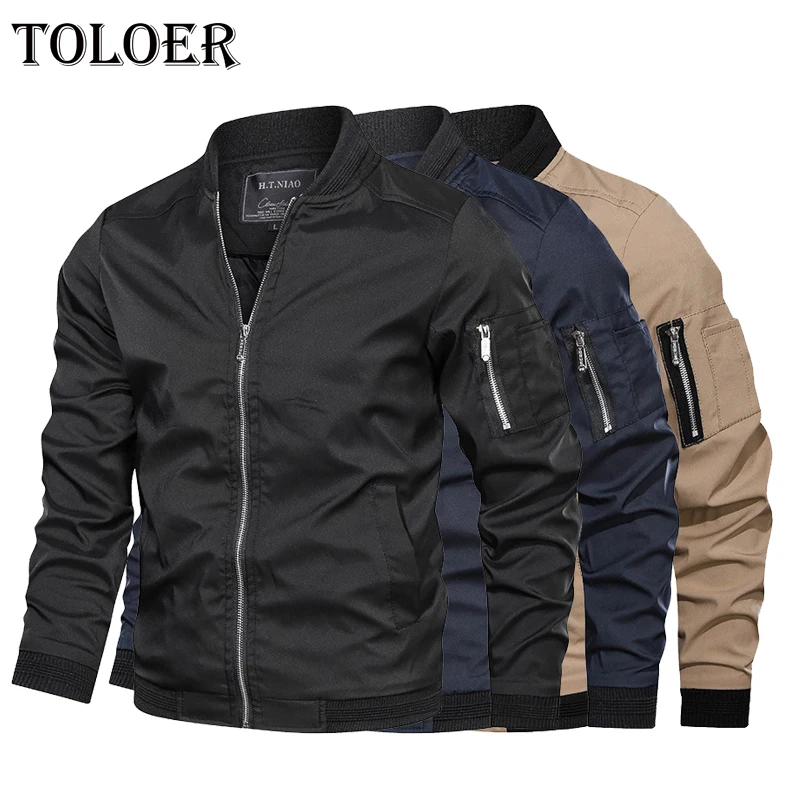 New Autumn Winter Jackets Men Coats Fashion Windbreaker Denim Jacket  Motorcycle Jacket Hot Outwear Stand Slim Military - AliExpress