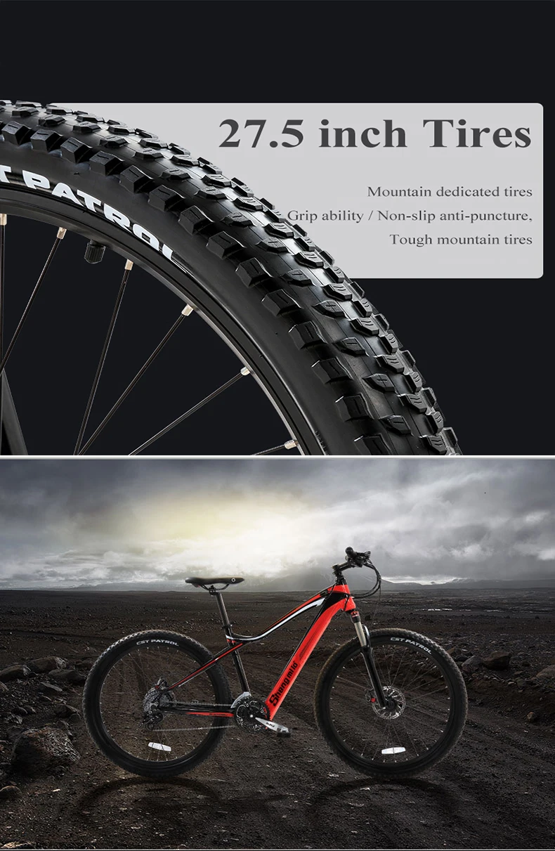 Sheng milo Электрический велосипед Ebike 27,5 дюймов горный электровелосипед 48V240W двигатель гибрид литиевая батарея для электрического велосипеда 48v