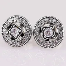 Оригинальные винтажные Allure сережки-гвоздики с кристаллами для женщин, 925 пробы серебряные серьги, свадебный подарок, хорошее Европейское ювелирное изделие