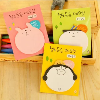

1pc Cute Stationery Cartoon HeadSticky Notes Sticky Notes N Times Post Office School Learning Notes Note Reminder Label Stickers