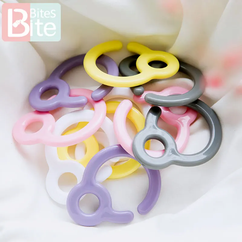 Bite 5 шт. крючок для пустышки пластиковые Прорезыватели для зубов пластиковые кольца для прорезывания зубов детские игрушки для коляски DIY зажимы для Пустышки Детские Прорезыватели игрушки
